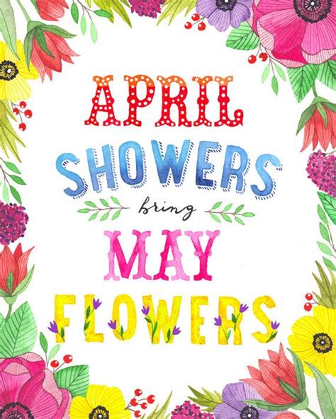 8 X 10 April Showers Bring May Flowers Illustration Vertical