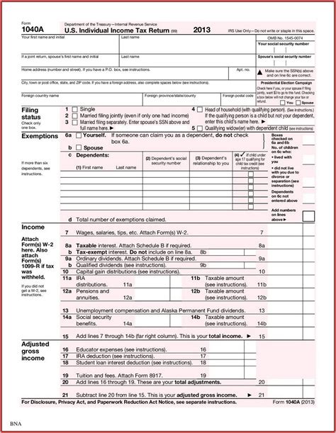 Irs Form 1040a Fillable Pdf Universal Network