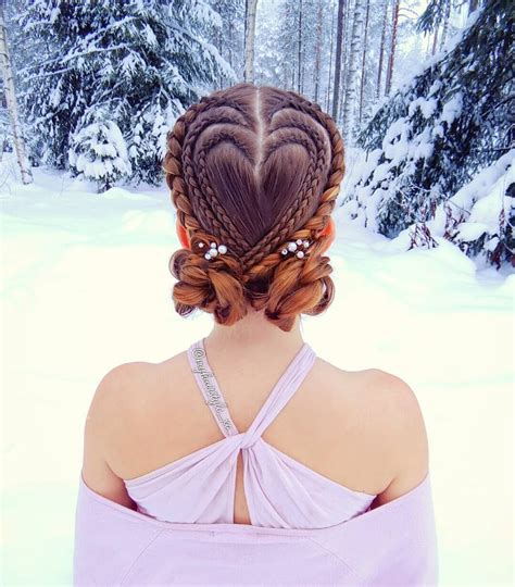 I Love Her Hairstyles😍💕💕💕💗💗 Triple Heart Braid Into Knotted Buns