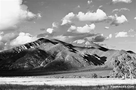 Framed Photo Print Of Taos Mountain Taos New Mexico Landscape Black And