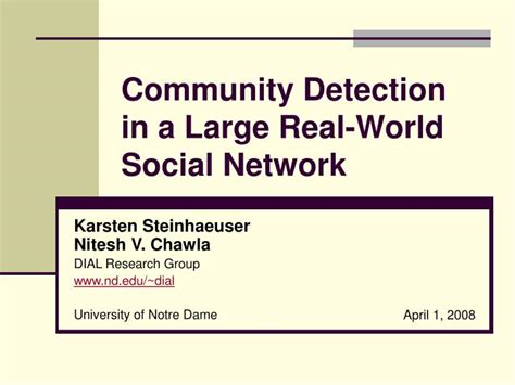 Ppt Community Detection In A Large Real World Social Network