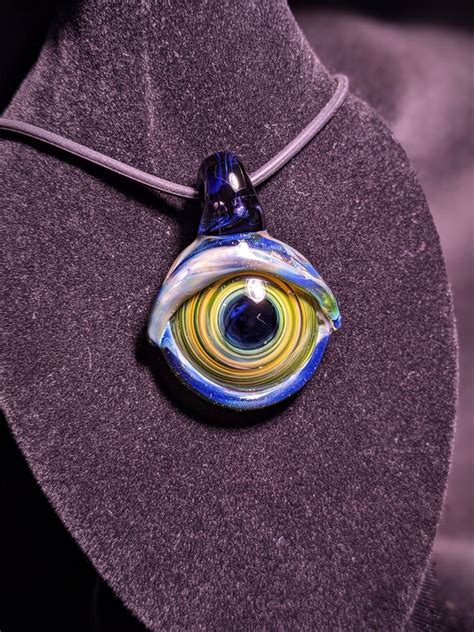 Glass Eye Pendant Necklace Etsy
