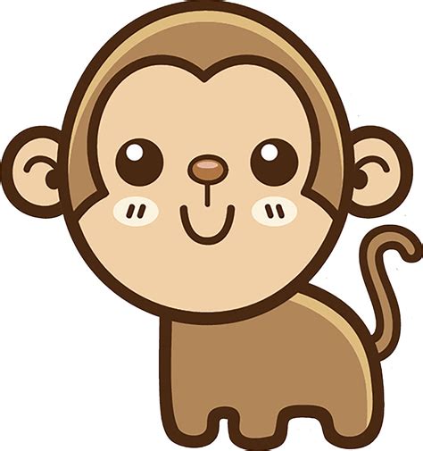 Cute Simple Kawaii Animal Cartoon Icon Monkey Vinyl