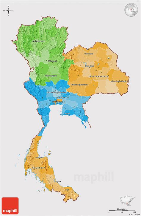 3d Political Map Of Thailand Royalty Free Stock Photo