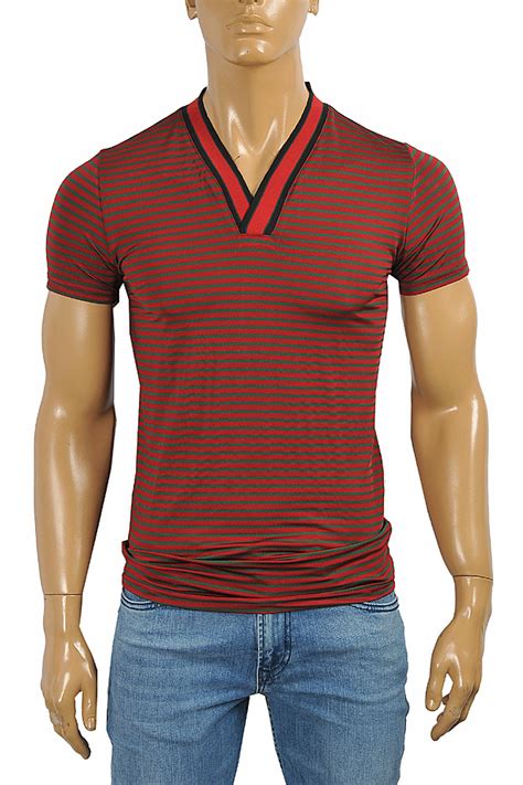 Shop for collar tee shirt online at target. Mens Designer Clothes | GUCCI cotton V-neck T-shirt collar ...
