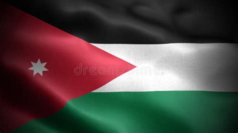 Close Up Waving Flag Of Jordan Flag Symbols Of Jordan Stock