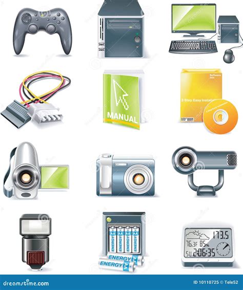 Vector Detailed Computer Parts Icon Set Part 5 Royalty Free Stock