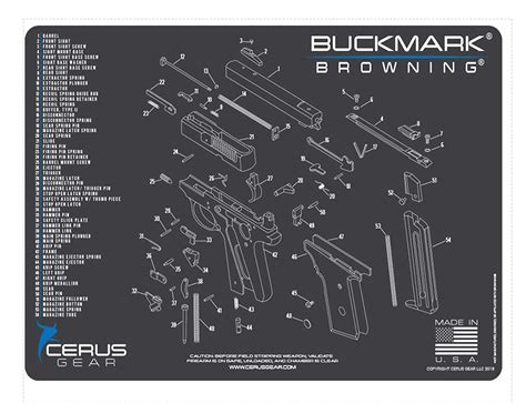 Browning Buckmark Cerus Gear Schematic Exploded View Heavy Duty Pist
