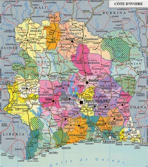 Géographie Carte Routière De La Côte D Ivoire Photos