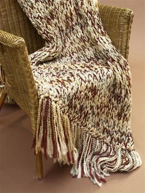 Fast Finish Throw In Lion Brand Homespun 60045 Knitting Patterns