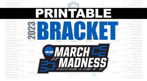 Printable Ncaa Tournament Bracket For March Madness 2023 Athlon Sports