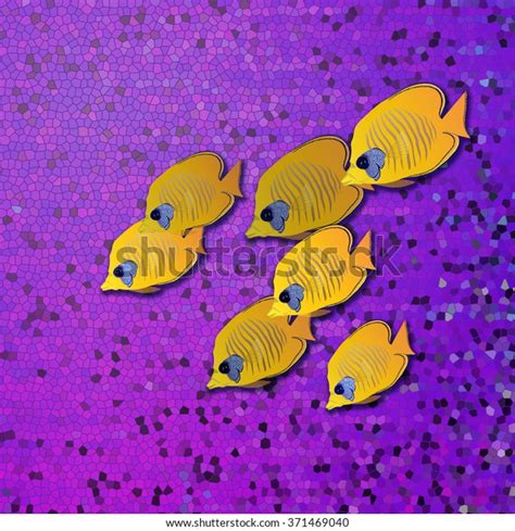 Tropical Butterfly Fish Sea Depths Wallpaper Stock Illustration