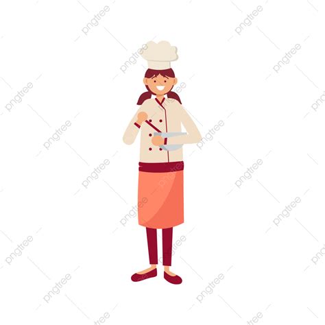 รูปเชฟหญิงในการ์ตูนเวกเตอร์ภาพประกอบ Png พ่อครัว อาหาร หมวกภาพ Png และ เวกเตอร์ สำหรับการ