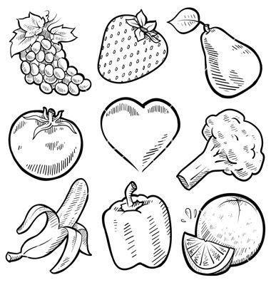 Kids easy healthy food plate drawing. Doodle healthy food vector art - Download Healthy vectors ...