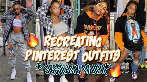 Recreating Pinterest Outfits Streetwear Edition Youtube