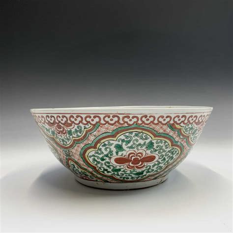 Lot 340 A Large Chinese Famille Verte Porcelain Bowl