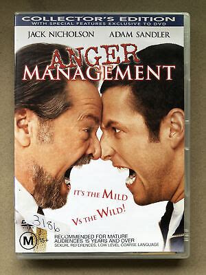 Anger Management DVD 2003 Region 4 Comedy Jack Nicholson Adam