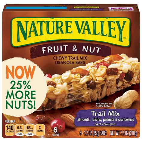 Nature Valley Chewy Granola Bar Trail Mix Fruit And Nut 6 Bars 12 Oz