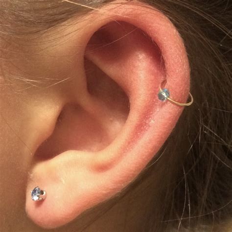 Cartilage Hoop Earrings In Sterling Silver Bead Helix Etsy