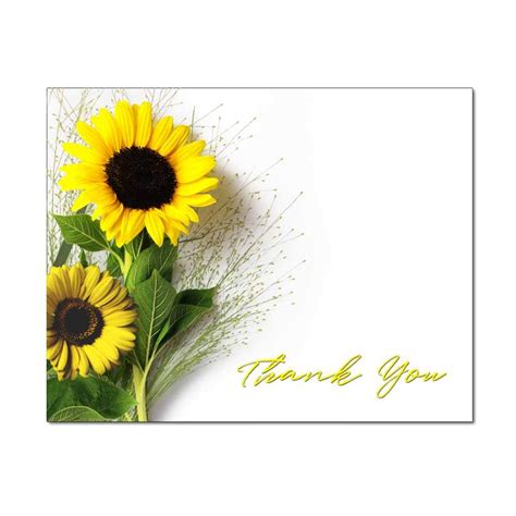 Free Printable Sunflower Thank You Cards