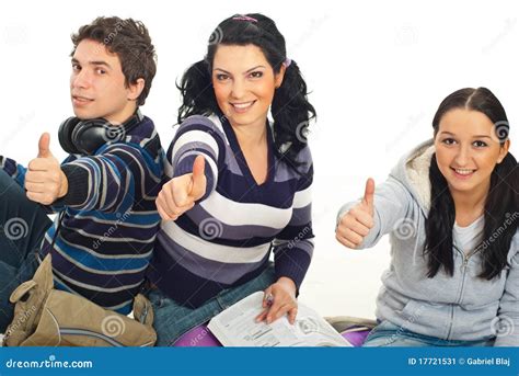 Students Giving Thumbs Stock Image Image Of Caucasian 17721531