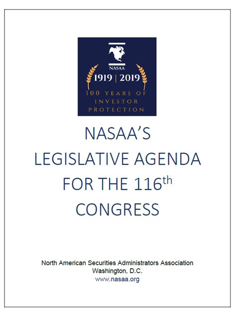 Legislative Priorities Nasaa