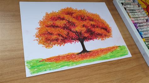 Crayon Art Drawing Oil Pastels Tree