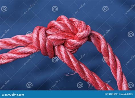 A Piece Of Red Rope Rope With A Knot Stock Image Image Of Connection
