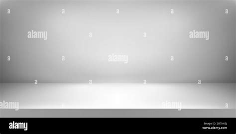 Empty White Color Studio Room Background Product Display With Copy