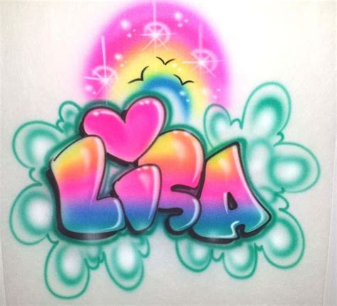 beautiful bright rainbow and heart design with a bubble letter style name great for ts