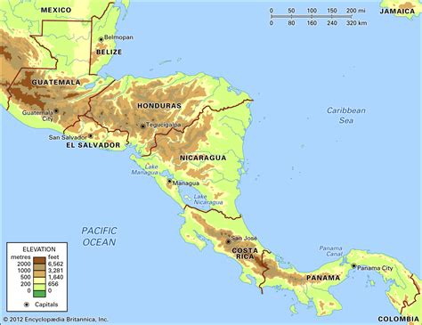 Central America Map Facts Countries And Capitals Britannica