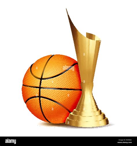 Basketball Game Award Vector Basketball Ball Golden Cup Modern