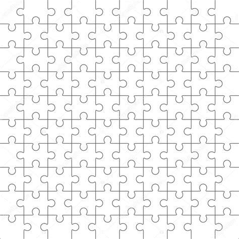 Jigsaw Puzzle Vector Blank Simple Template 10 X 10 Premium Vector In