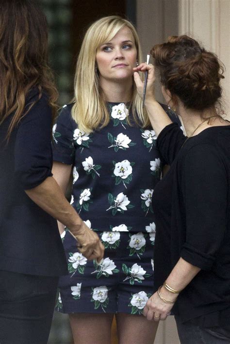reese witherspoon gets to work on a secret project picture stars on set abc news