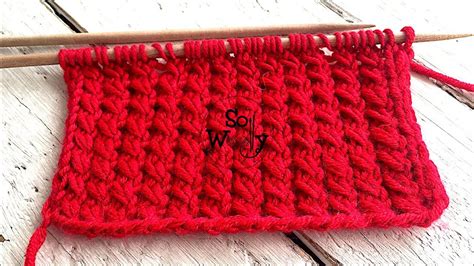 How To Knit The Twisted Rib Stitch 2 Row Repeat English