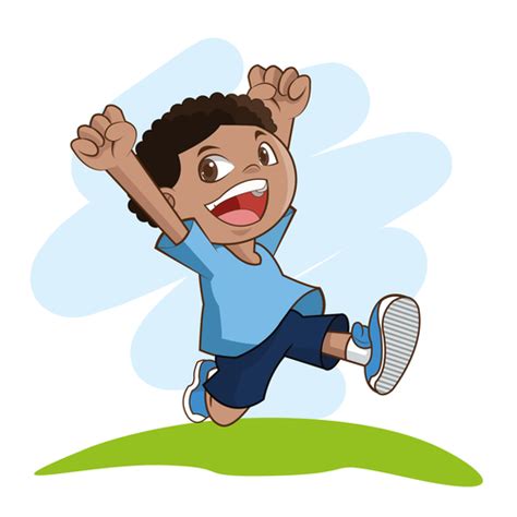 Happy Little Boy Cartoon Character Vector Free Download