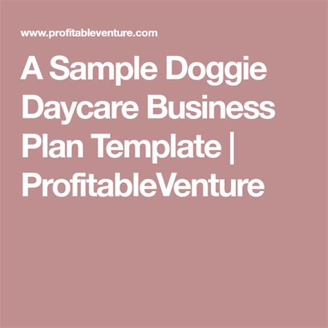 Construction business plan how to. A Sample Doggie Daycare Business Plan Template ...