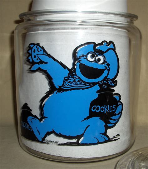 Cookie Monster Glass Cookie Jar Vintage Pre 1970