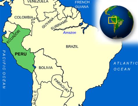 Map Of Peru Terrain Area And Outline Maps Of Peru Countryreports