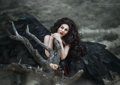 dark angel photographer chervona vorona fantasy photography fantasy women dark angel