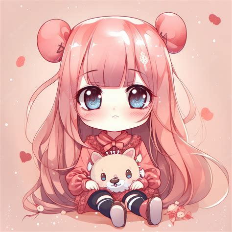 premium ai image anime kawaii girl generative ai