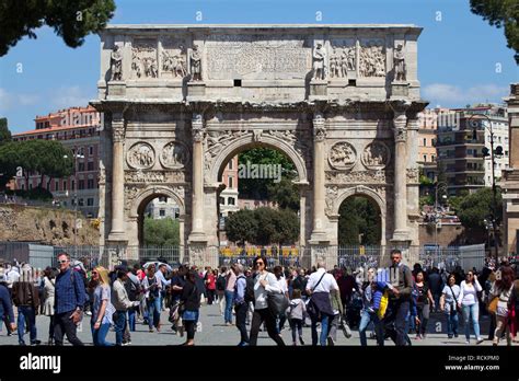 Arch Of Constantine The Largest Roman Triumphal Arch Rome Stock