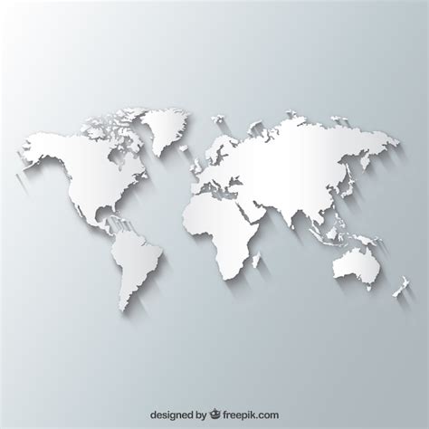 Free Vector White World Map