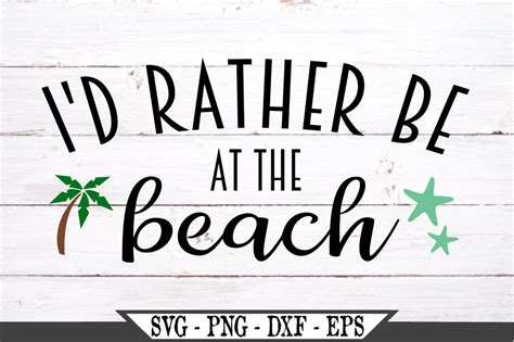 i d rather be at the beach svg