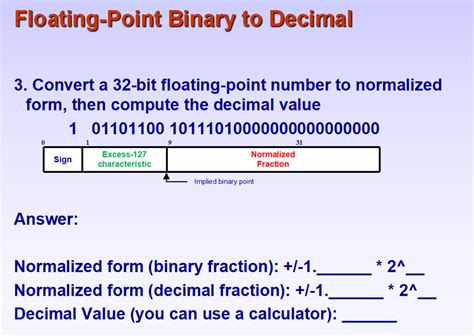 If this were converted to decimal definition: Solved: Floating-Point Binary To Decimal 3. Convert A 32-b ...