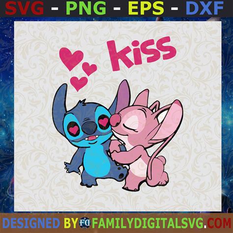 Stitch And Angel Svg Stitch Kisses Svg Valentine Svg Valentine Stitch Svg Disney Svg