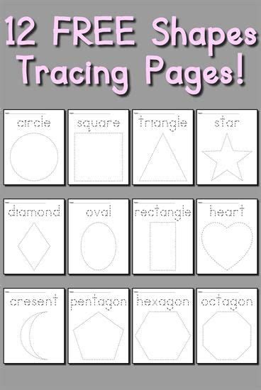 Play a word game to learn and practise shapes vocabulary. 12 Shapes Tracing Worksheets! | Shape coloring pages ...