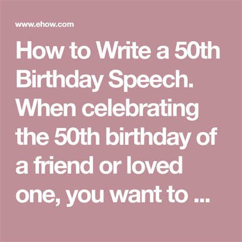 How To Write A 50th Birthday Speech 50th Birthday Speech