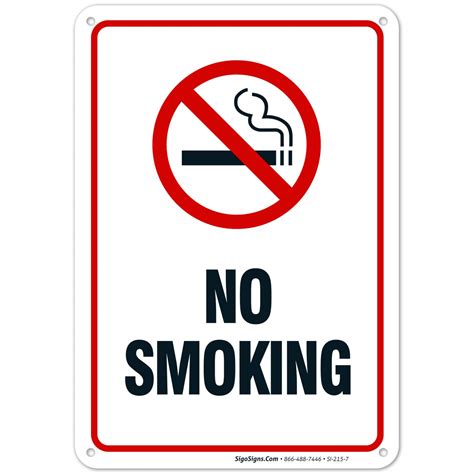 No Smoking Sign No Smoking Metal Sign 10x7 Rust Free Heavy 040