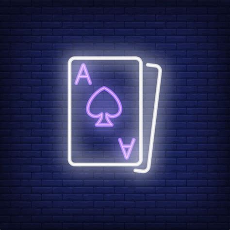 Blackjack Cards Neon Sign Element Gambl Free Vector Freepik
